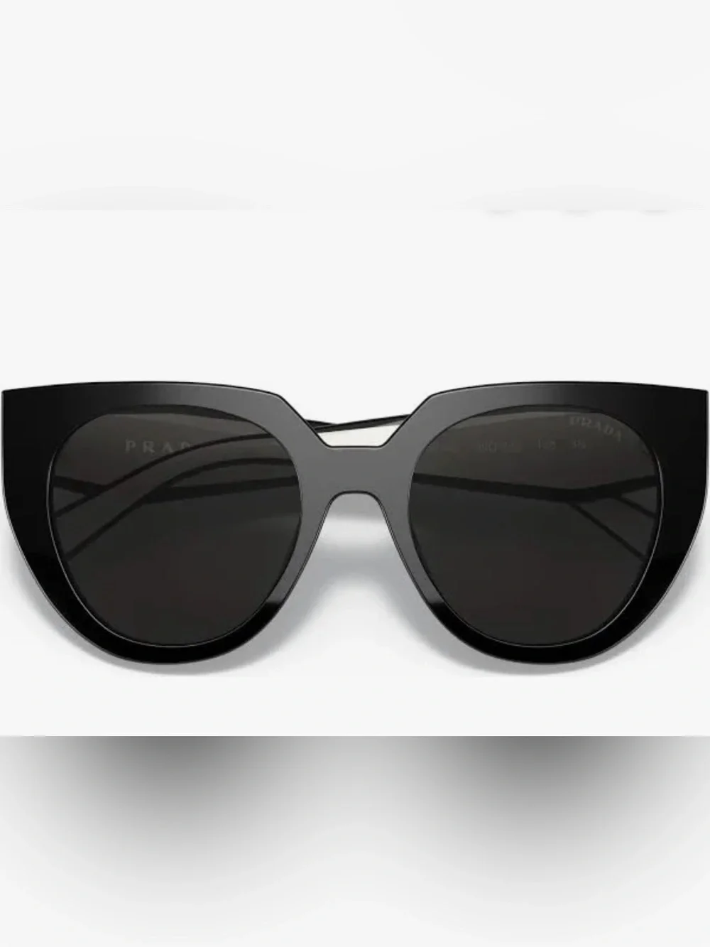Prada Black Cat-Eye Sunglasses with Silver Temples